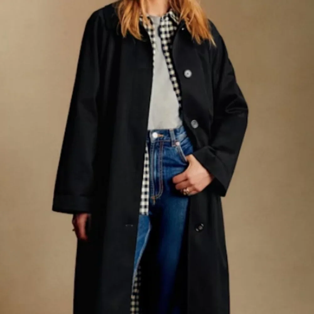 Sezane Clyde Coat Black - Size 10 - Picture 1 of 9